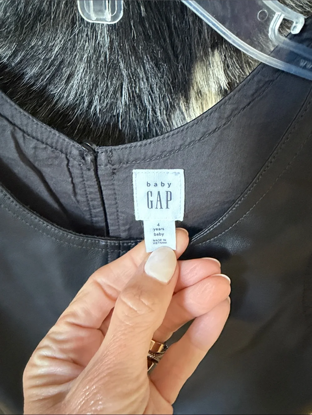 GAP Black Faux Leather Mini Sheath Dress